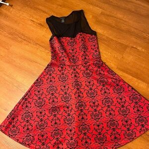 Rue21 Red and Black Patterned Mini Dress
